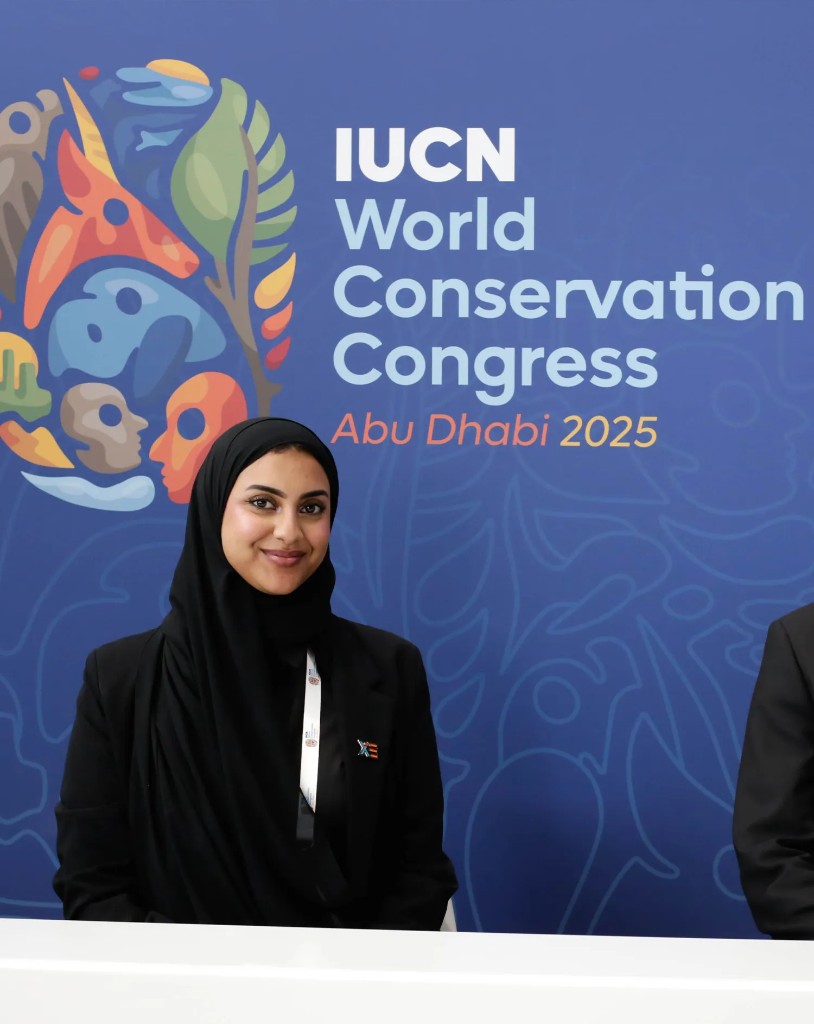 Xenial Events staff member at the IUCN World Conservation Congress registration desk in Abu Dhabi 2025