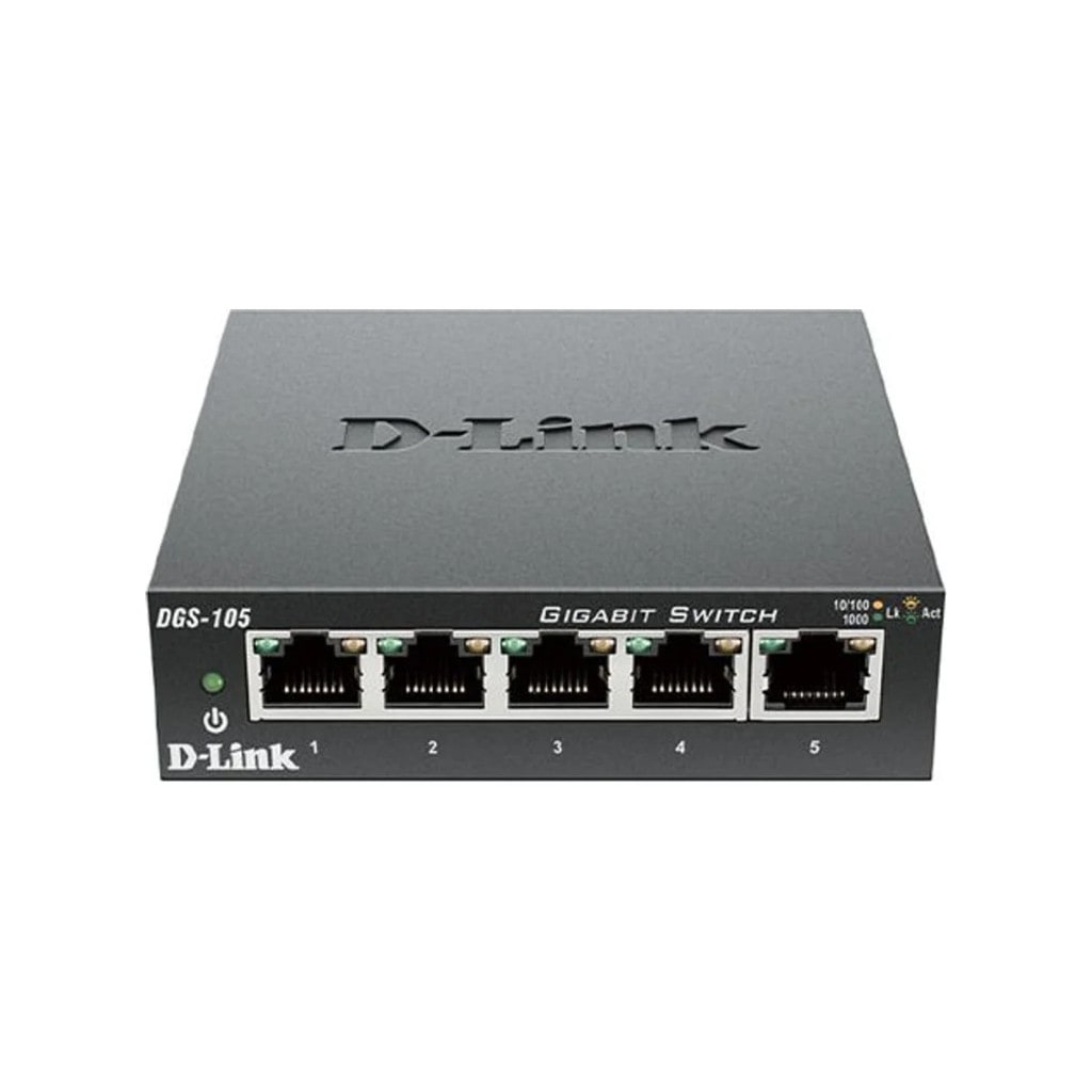D-Link DGS-105 gigabit network switch available for event equipment rental in Dubai and across the UAE from Xenial Events