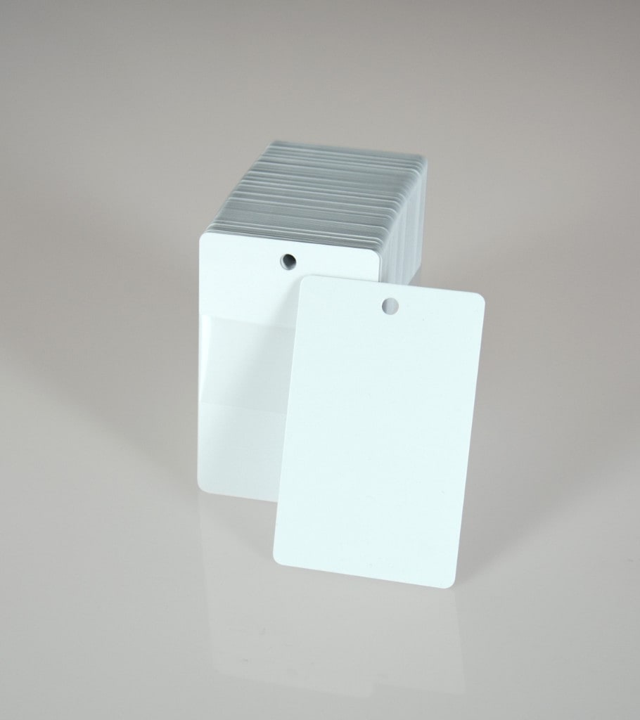 Blank CR80 PVC cards with punch holes available for event equipment rental in Dubai and across the UAE from Xenial Events