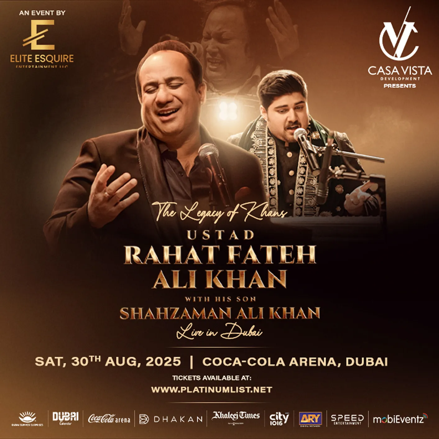 Rahat Fateh Ali Khan Concert — Coca-Cola Arena, Dubai, Concert permit. Event permit secured by Xenial Events.